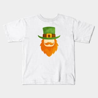 Leprechaun Face with Red Beard Kids T-Shirt